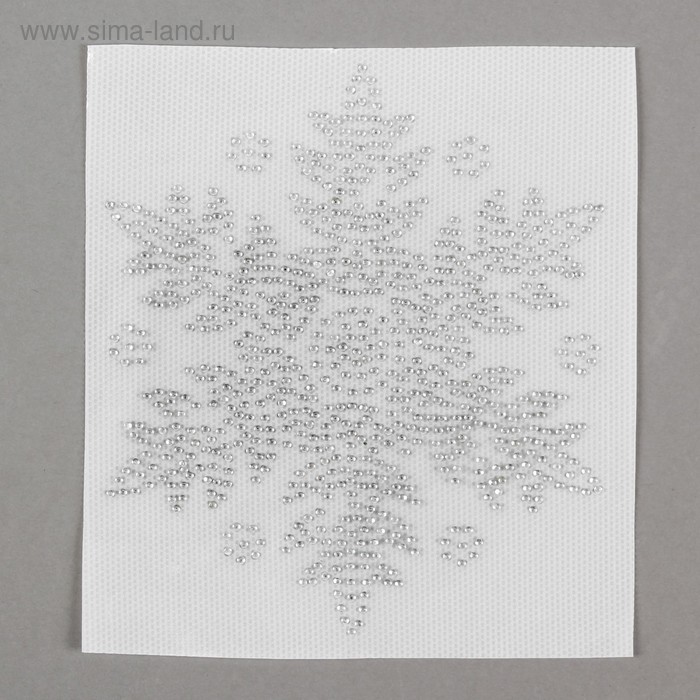 Термонаклейки Наклейка-стразы Снежинка, 12 × 12 см, цвет серебро