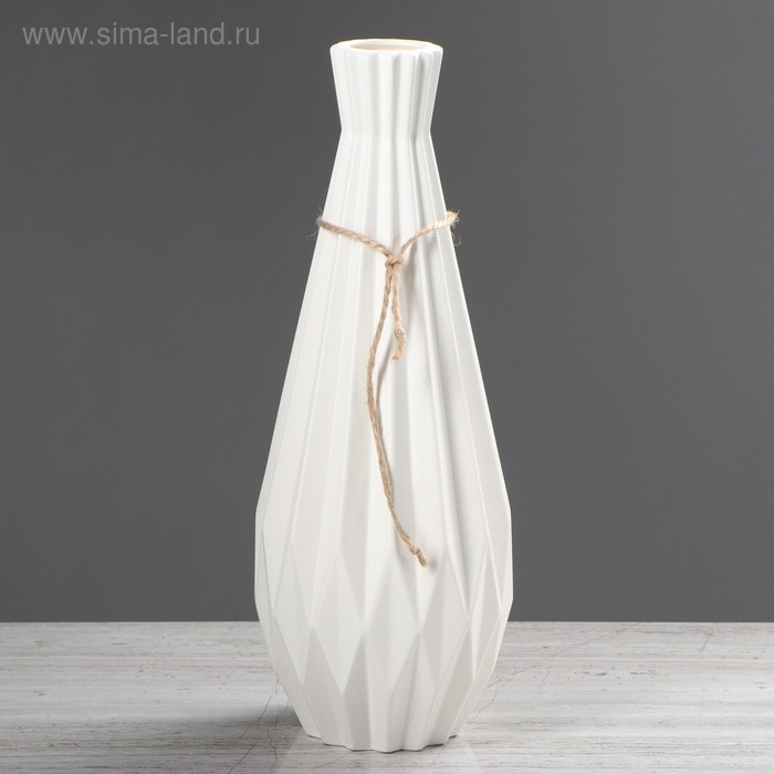 фото Ваза настольная "фонарик-модерн", белая, 39 см, керамика керамика ручной работы