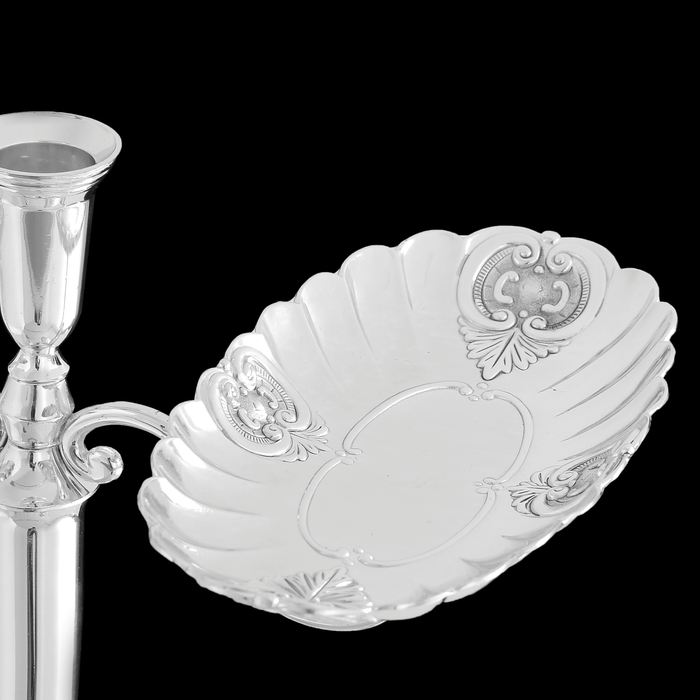 Подсвечник на 3 свечи, под серебро