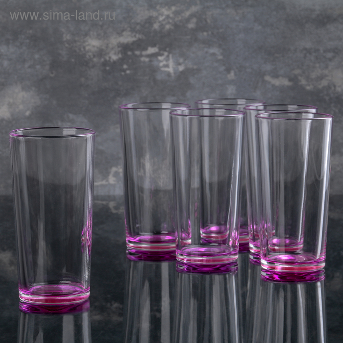 фото Набор стаканов 230 мл "джем", цвет розовый gidglass