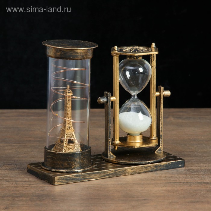 Песочные часы Достопримечательности Франции, сувенирные, с подсветкой, 15.5 х 6.5 х 16 см, микс 41 песочные часы мир сувенирные 16 х 9 х 14 см микс