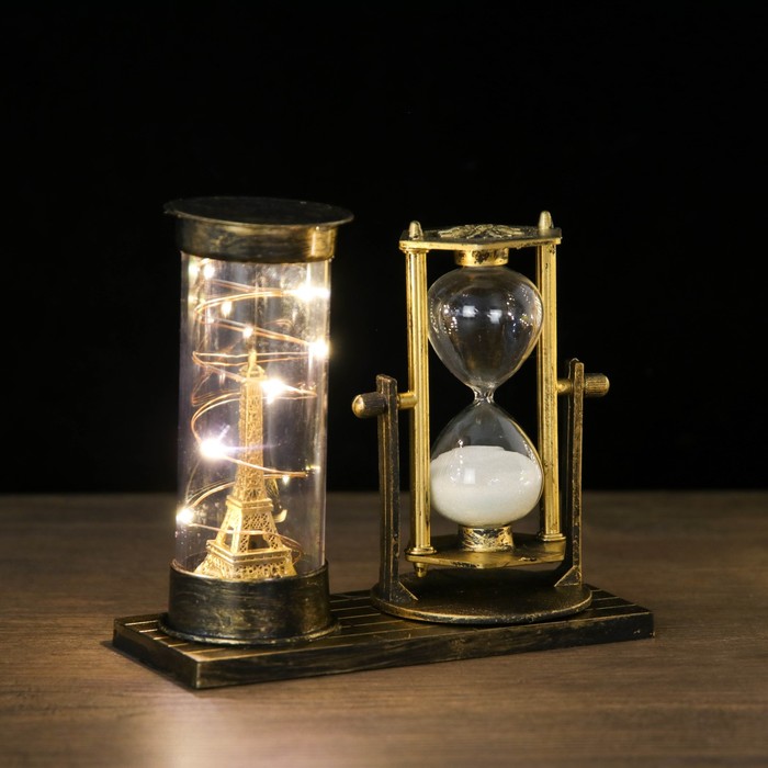 Песочные часы "Достопримечательности Франции", сувенирные, с подсветкой, 15.5 х 6.5 х 16 см, микс 4