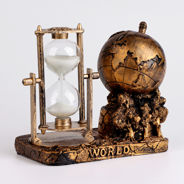 Песочные часы "Мир", сувенирные, 16х9х14 см, микс