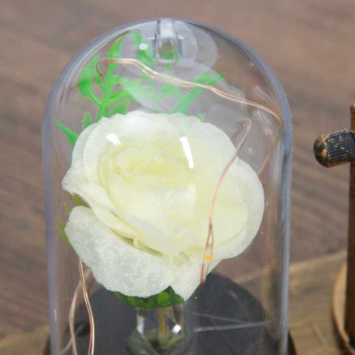 Часы песочные "Роза",  с подсветкой, 15х9х14 см   микс
