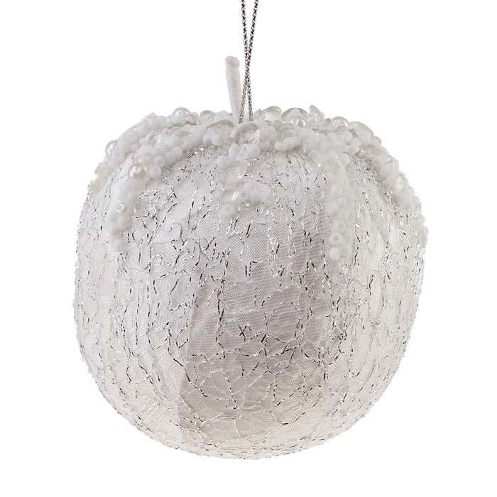 Ёлочная игрушка ручной работы "Мраморное яблоко"