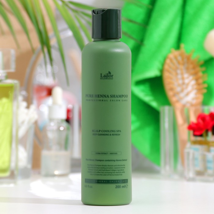   Сима-Ленд Шампунь для волос Lador Pure Нenna Shampoo (Cooling Spa) с хной, кактусом и ментолом, 200 мл