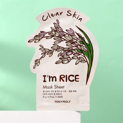 Маска для лица Tony Moly I'm Rice с экстрактом риса, 21 мл