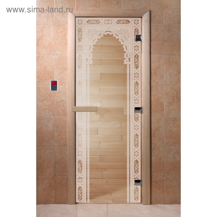 Дверь «Восточная арка», размер коробки 200 × 80 см, правая, цвет прозрачный дверь стеклянная хамам восточная арка размер коробки 200 × 80 см правая бронза