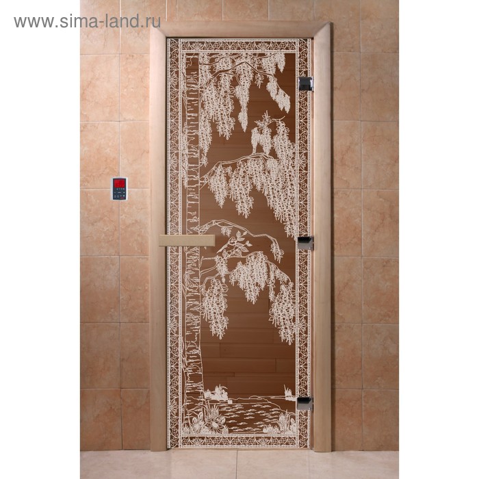 

Дверь стеклянная «Берёзка», размер коробки 190 × 70 см, 8 мм, левая, цвет бронза