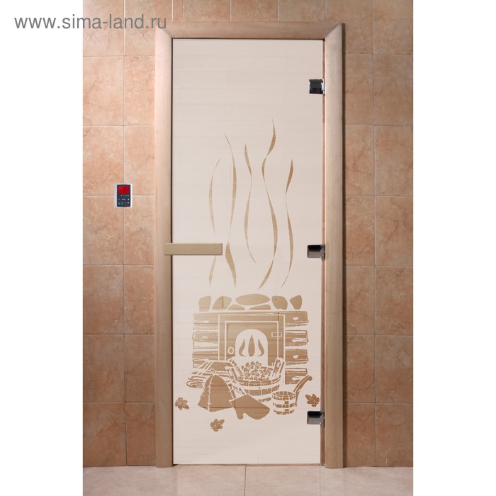 Дверь «Банька», размер коробки 200 × 80 см, левая, цвет сатин дверь рассвет размер коробки 200 × 80 см левая цвет сатин