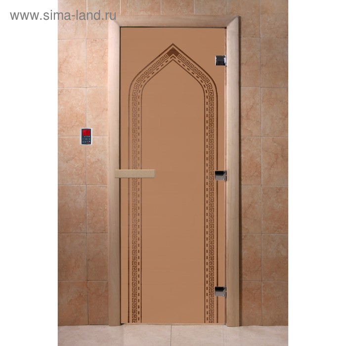Дверь для сауны «Арка», размер коробки 190 × 70 см, левая, цвет матовая бронза дверь восточная арка размер коробки 190 × 70 см левая цвет бронза