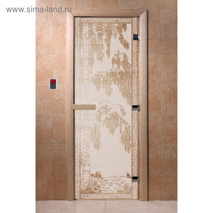 Дверь «Берёзка», размер коробки 200 × 80 см, левая, цвет сатин дверь рассвет размер коробки 200 × 80 см левая цвет сатин