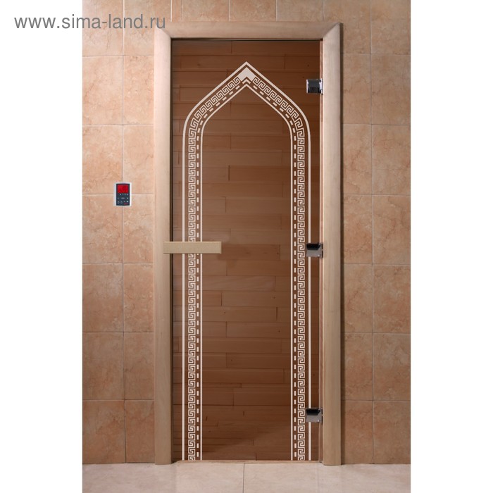 Дверь для сауны «Арка», размер коробки 190 × 70 см, левая, цвет бронза дверь восточная арка размер коробки 190 × 70 см левая цвет бронза