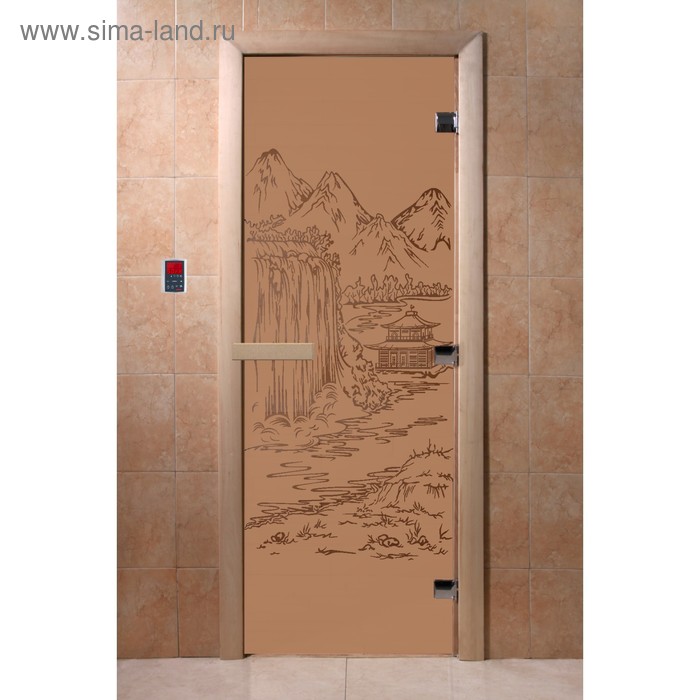 Дверь «Китай», размер коробки 190 × 70 см, правая, цвет матовая бронза дверь лебединое озеро размер коробки 190 × 70 см правая цвет матовая бронза