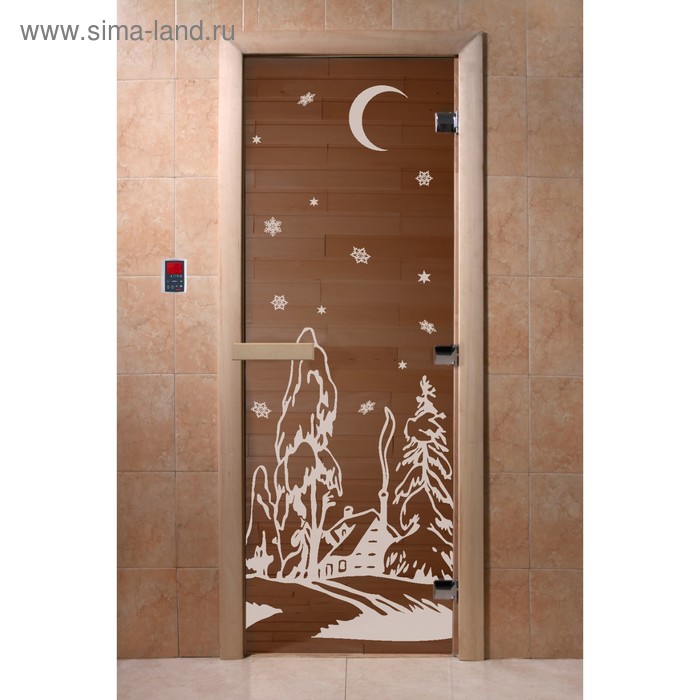 Дверь «Зима», размер коробки 190 × 70 см, левая, цвет бронза дверь зима размер коробки 190 × 70 см левая цвет матовая бронза