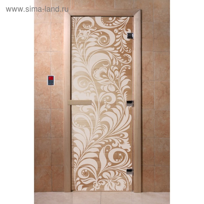 Дверь «Хохлома», размер коробки 190 × 70 см, левая, цвет прозрачный дверь флоренция размер коробки 190 × 70 см левая цвет прозрачный
