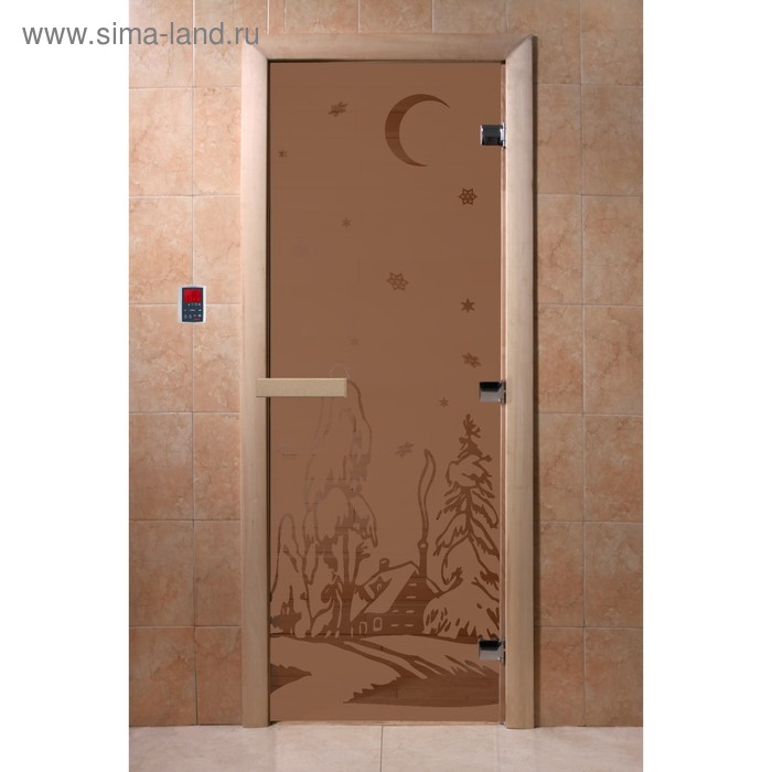 Дверь «Зима», размер коробки 190 × 70 см, левая, цвет матовая бронза дверь зима размер коробки 190 × 70 см левая цвет матовая бронза