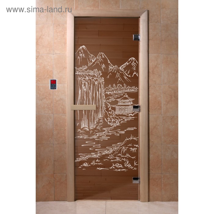 Дверь «Китай», размер коробки 200 × 80 см, правая, цвет бронза