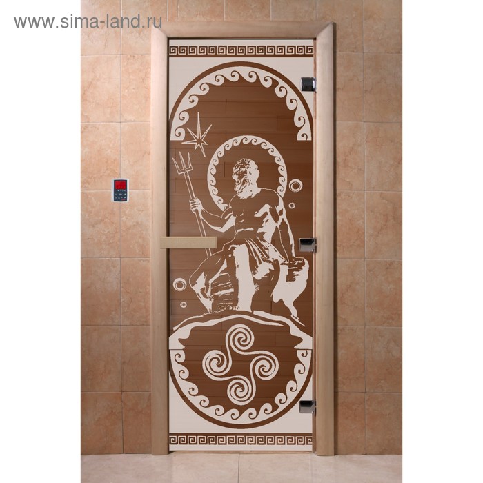Дверь «Посейдон», размер коробки 200 × 80 см, правая, цвет бронза
