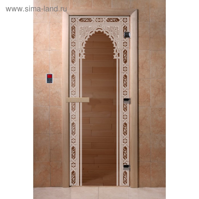 Дверь «Восточная арка», размер коробки 200 × 80 см, левая, цвет бронза дверь восточная арка размер коробки 200 × 80 см правая цвет матовая бронза