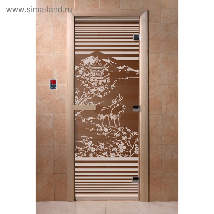 Дверь «Япония», размер коробки 190 × 70 см, левая, цвет бронза дверь япония размер коробки 190 × 70 см левая цвет матовая бронза