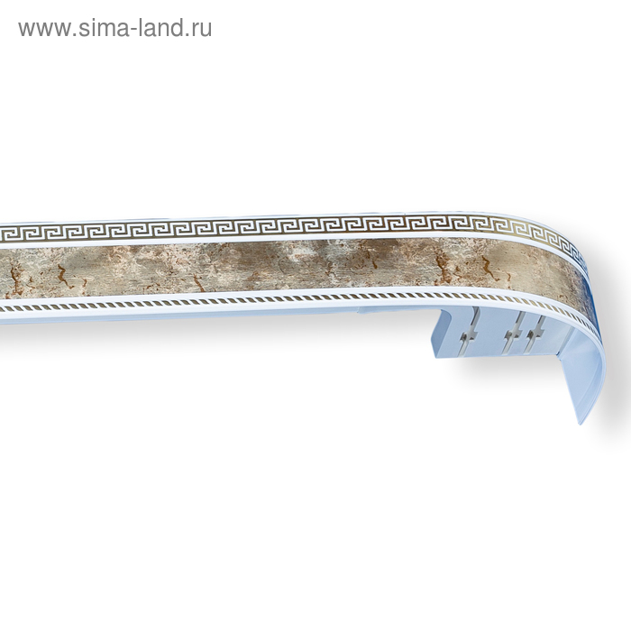 

Карниз трёхрядный «Меандр», ширина 380 см, цвет мрамор белый