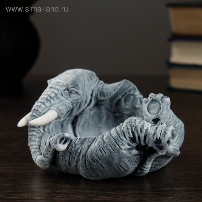 фото Копилка-монетница "слон" 12х13х7см сувениры из мраморной крошки