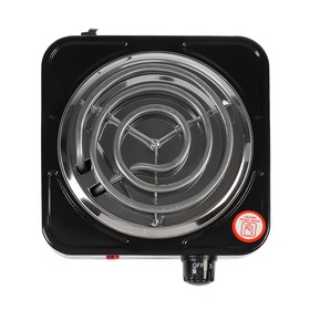 

Плитка электрическая LuazON LHP-001, 1 конфорка, 1000 Вт, нагреватель спираль, чёрная