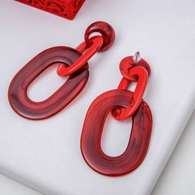 

Серьги "Эклипс" цепи, цвет красный
