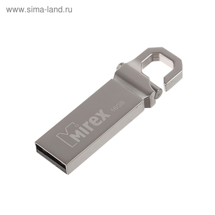 

Флешка Mirex CRAB, 16 Гб, USB2.0, чт до 25 Мб/с, зап до 15 Мб/с, цвет серебристый