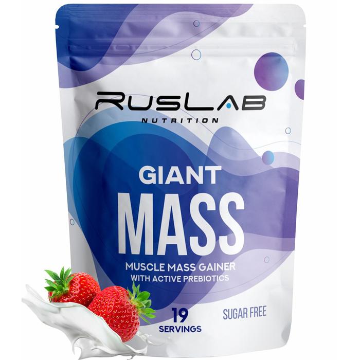 Белково - углеводный комплекс Giant Mass 30% Клубника со сливками, 950 г