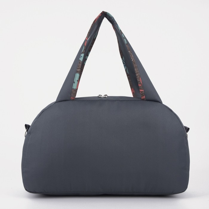 фото Сумка спортивная на молнии с подкладкой, наружный карман, цвет серый зфтс