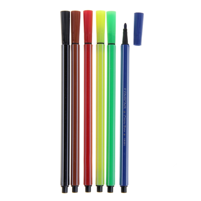 Фломастеры 6 цветов Полоски,вентилируемый колпачок