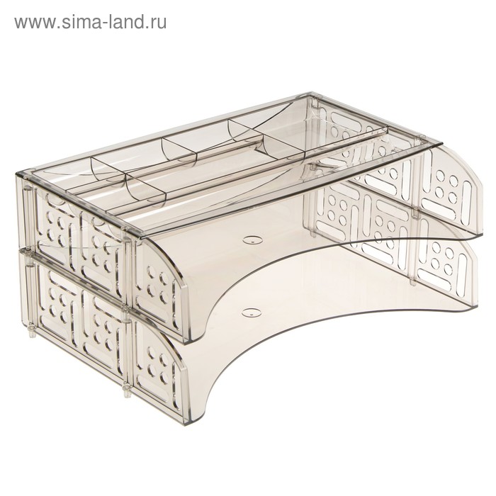 фото Набор field из 2-х горизонтальных лотков для бумаг и органайзера, тонированный, серый стамм