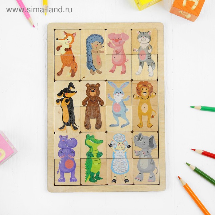 Игра развивающая деревянная «Зоопарк» деревянная развивающая игра пелси домино детское для девочек арт и698