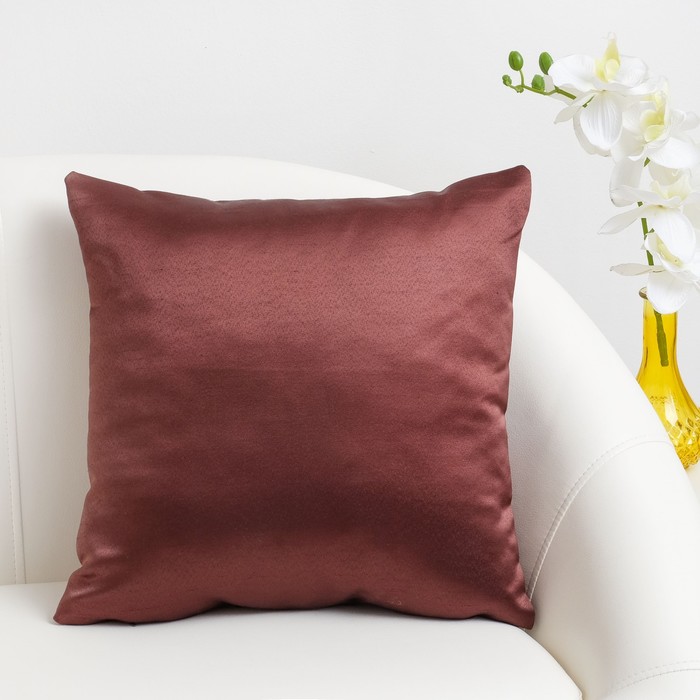 

Декоративная подушка «Этель» 40×40 см Дамаск CHOCOLATE SOLID, 100% п/э