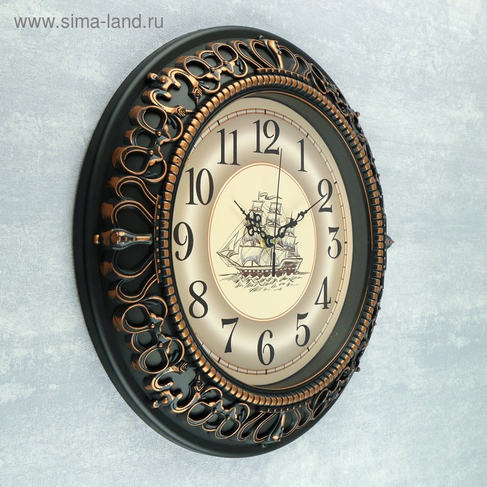 фото Часы настенные, серия: интерьер, "фрегат", плавный ход, d-40 см