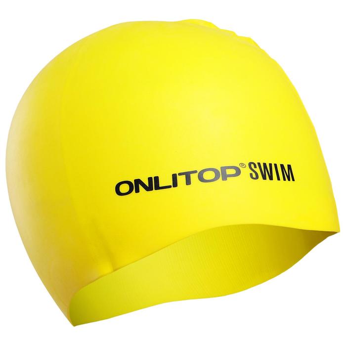 фото Шапочка для плавания, взрослая, цвет жёлтый onlitop