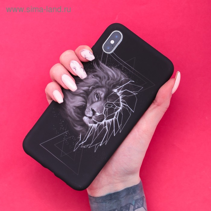

Чехол для телефона iPhone XS MAX «Лев» soft touch, 16 × 8 см