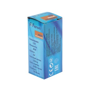 

Лампа галогенная FERON HB2, G4, 20 Вт, 12 В, 2700 К, 33 х 9 мм