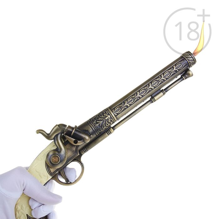 Сувенирное оружие с зажигалкой "Мушкет резной", пьезо, газ
