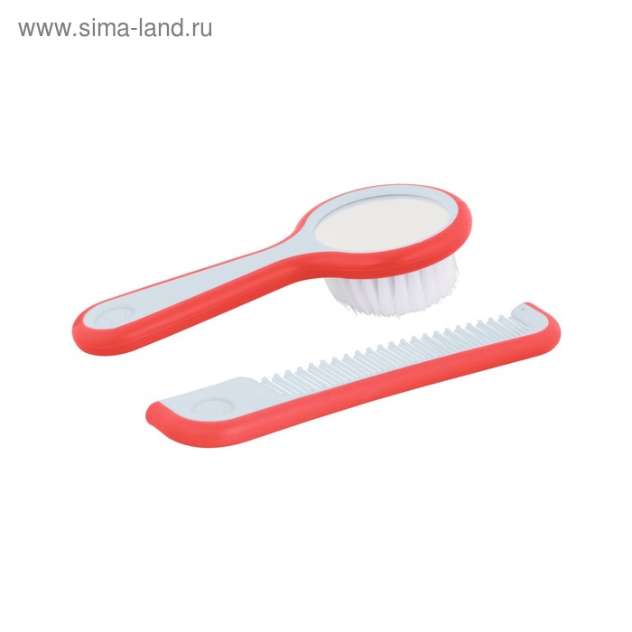 Щётка для волос Bebe Confort из нейлона с зеркалом и расческа, цвет красный