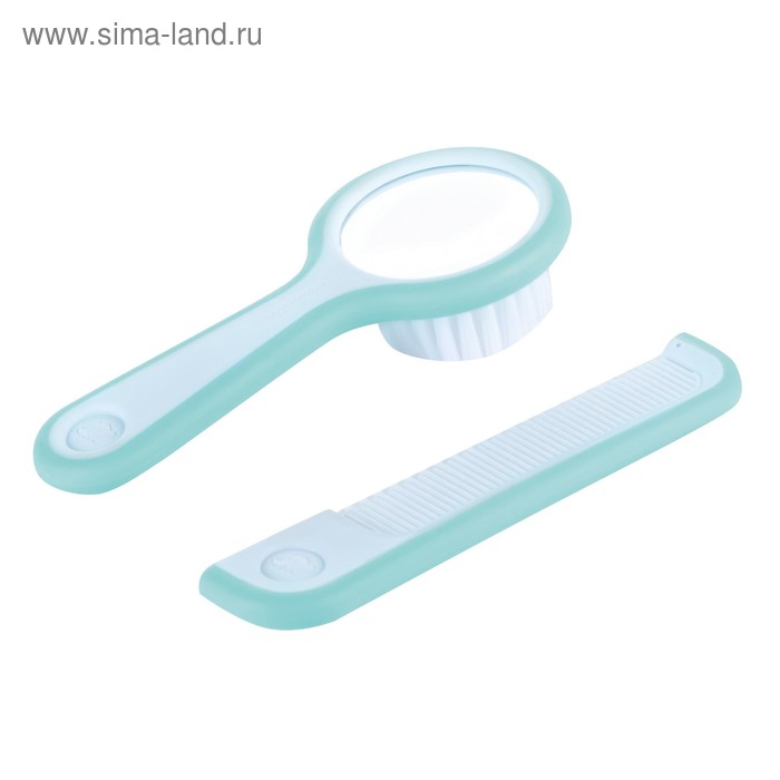 Щётка для волос Bebe Confort из нейлона с зеркалом и расческа, цвет голубой