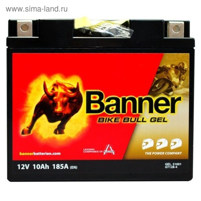 фото Аккумуляторная батарея banner bike bull 10 ач 51001 gt12b-4 gel