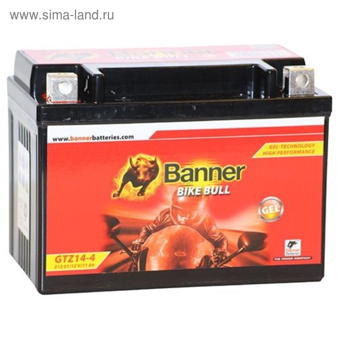 фото Аккумуляторная батарея banner bike bull 11 ач 51201 gtz14-4 gel