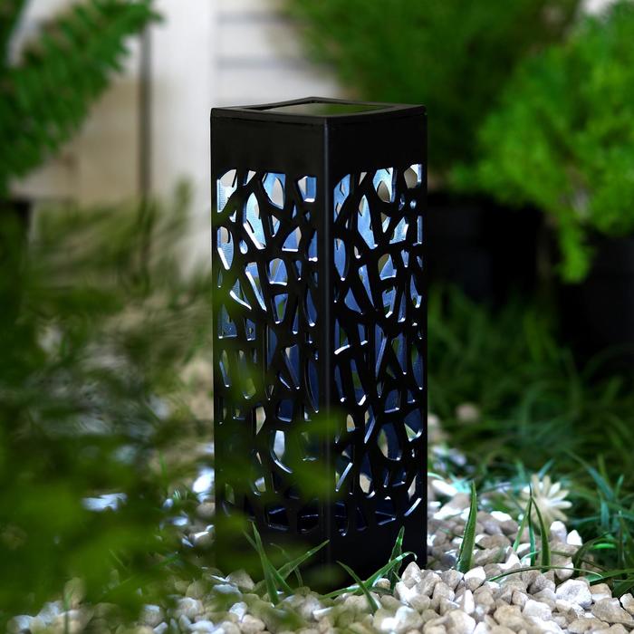 Садовый светильник на солнечной батарее «Ажурный», 6 × 29 × 6 см, 1 LED, свечение белое светильник садовый ажурный