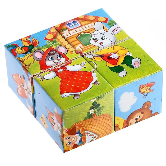 фото Кубики картонные «любимые сказки», 4 шт iq-zabiaka