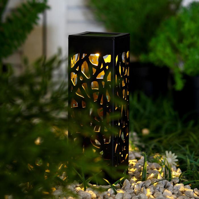 Садовый светильник на солнечной батарее «Ажурный», 6 × 29 × 6 см, 1 LED, свечение тёплое белое светильник садовый ажурный