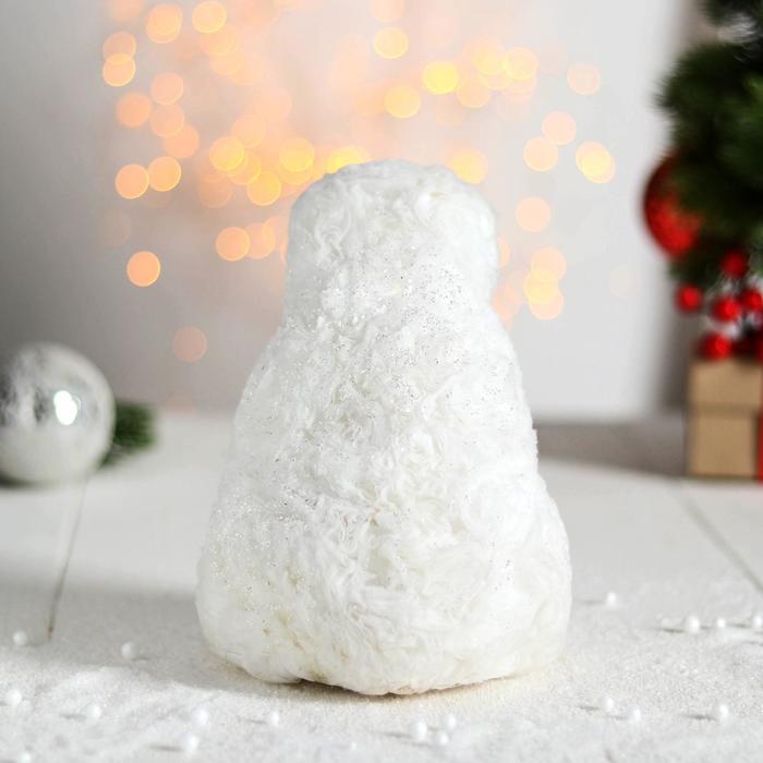 Фигурка новогодняя "Мерцающий мишка" сидящий