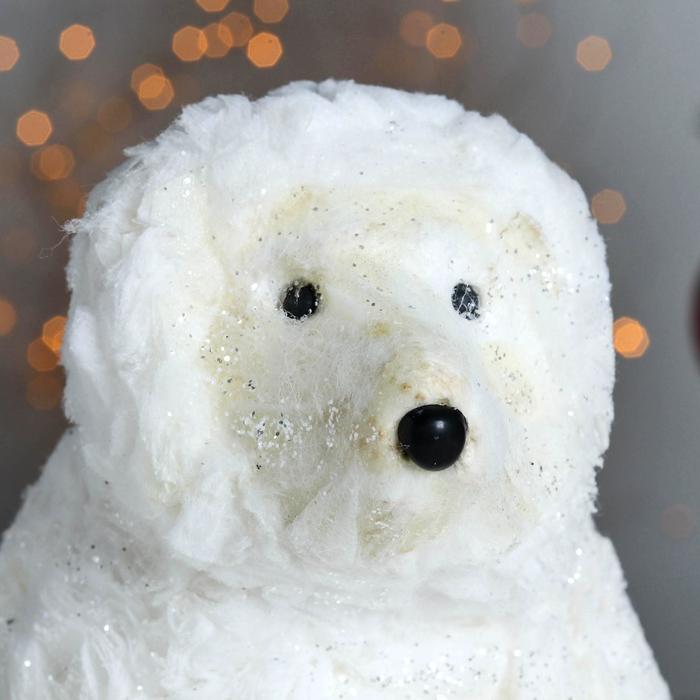 Фигурка новогодняя "Мерцающий мишка" сидящий